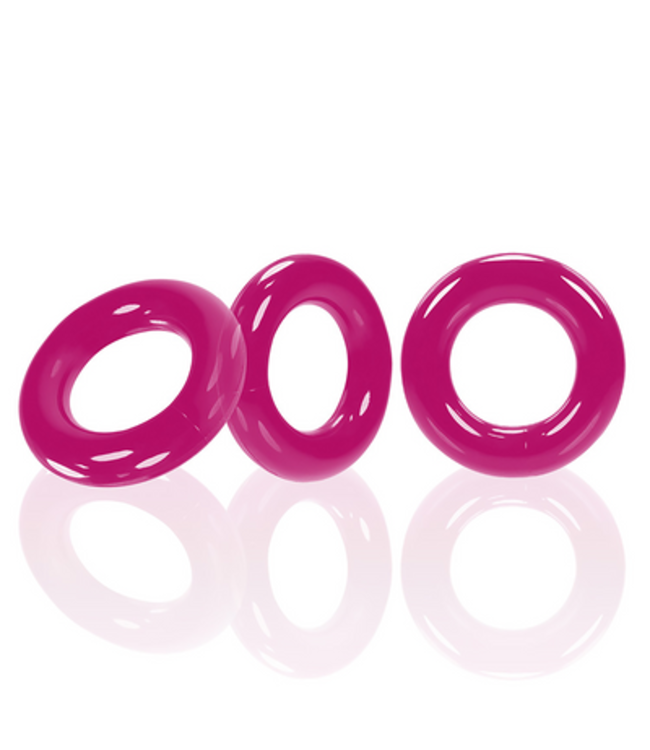 Willy Rings - 3-pack Stretchy Cockrings - Hot Pink