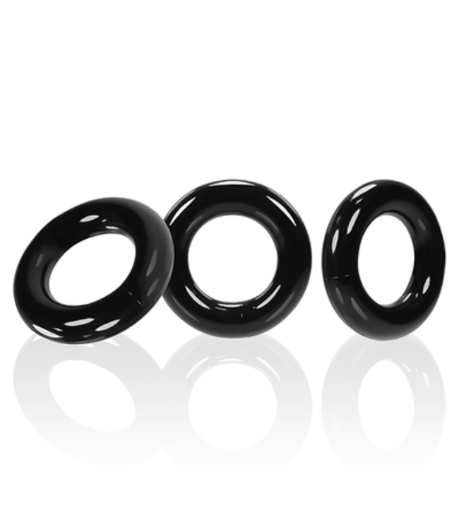 Willy Rings - 3-pack Stretchy Cockrings - Black