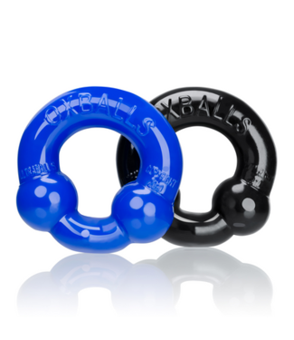 Oxballs Ultraballs - 2-pack Nodule Pressure Cockrings - Black / Police Blue