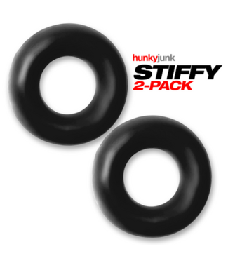 Hunkyjunk Stiffy - 2-pack No-Roll Cockrings - Tar Ice