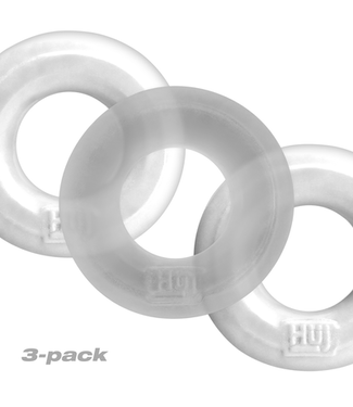 Hunkyjunk Huj3 - Cockring 3-pack - White Ice / Clear Ice