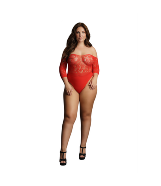 Le Désir by Shots Crotchless Rhinestone Teddy - Plus Size