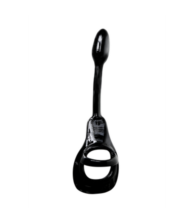 Armor Tug Lock - Cockring with Ball Strap and Butt Plug - Small