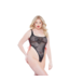 Allure Lace Crotchless High-Cut Teddy - Plus Size