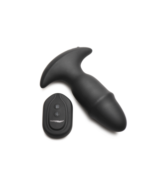 XR Brands Butt Slider - Sliding Ring Silicone Missile Plug - Black