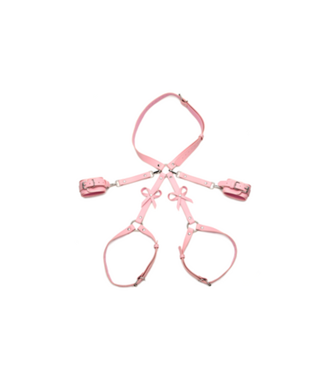 Bondage Harness with Bows - XL/2XL - Pink