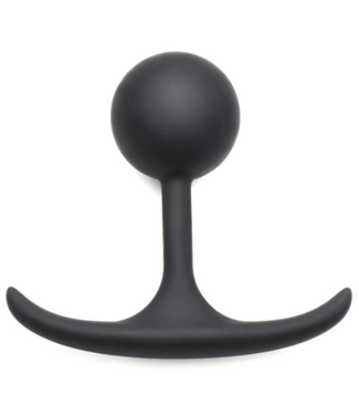 XR Brands Comfort Plugs Silicone Weighted Round Plug 3.3 - Black