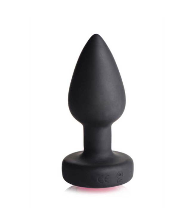 Silicone Vibrating Pink Gemstone - Butt Plug with Remote Control - Small