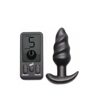 XR Brands Vibrating Silicone Swirl Plug with Remote Control and 25 Speeds