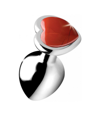 XR Brands Red Jasper Heart - Butt Plug - Medium