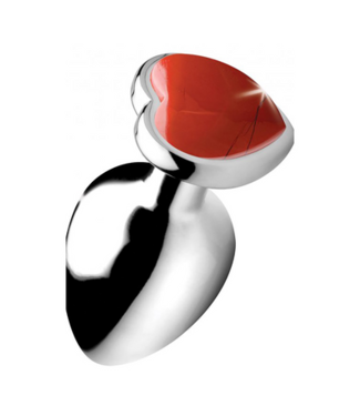 XR Brands Red Jasper Heart - Butt Plug - Large