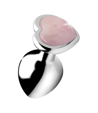 XR Brands Rose Quartz Heart - Butt Plug - Medium