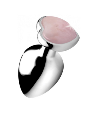 XR Brands Rose Quartz Heart - Butt Plug - Large