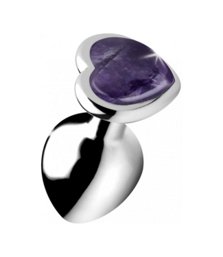 XR Brands Amethyst Heart - Butt Plug - Medium