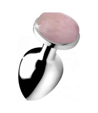 XR Brands Rose Quartz Gem - Butt Plug - Large