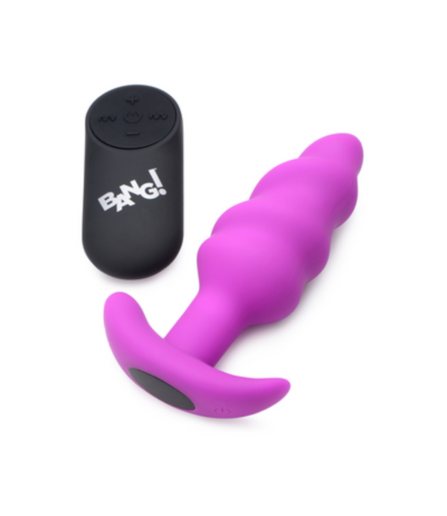 Vibrating Silicone Swirl Butt Plug with Remote Control