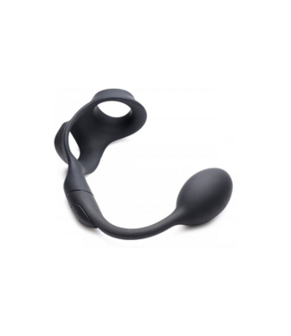 XR Brands Cock and Ball Ring + Plug with 10 Speeds