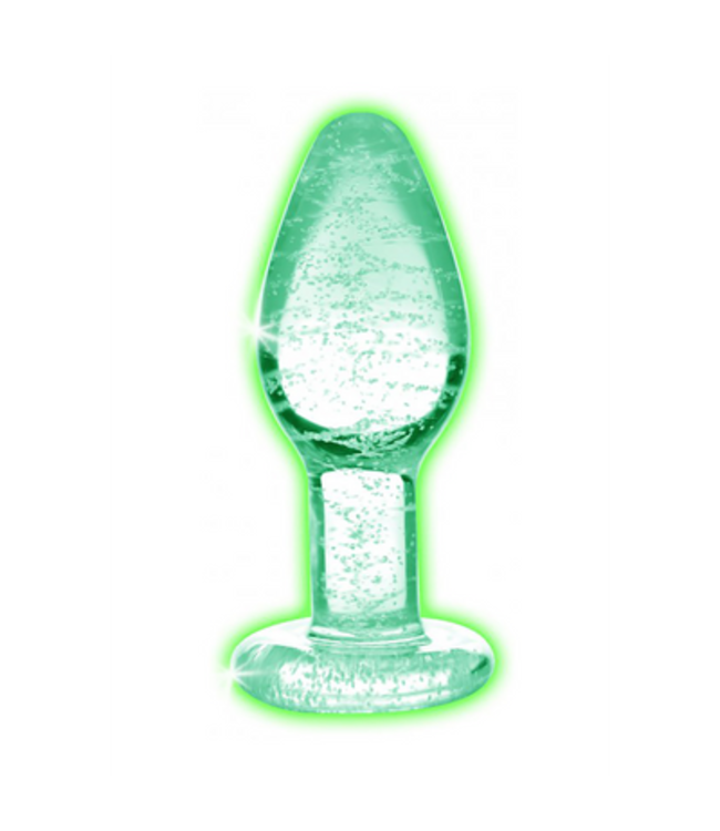 Glow-In-The-Dark - Glass Butt Plug - Small