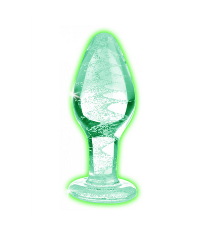 Glow-In-The-Dark - Glass Butt Plug - Medium