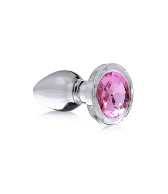 Pink Gem - Glass Anal Plug - Small