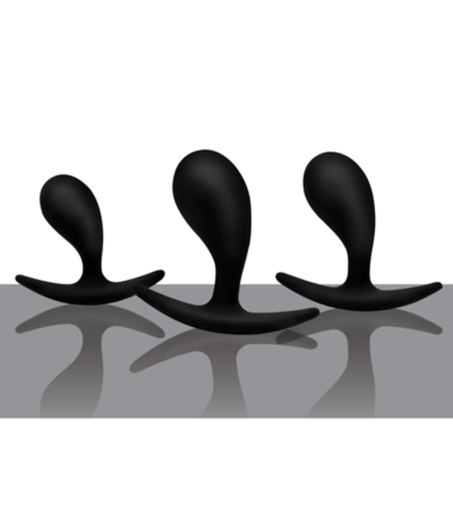 Dark Droplets - 3 Piece Curved Anal Trainer Set - Black