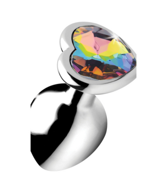 XR Brands Rainbow Prism - Heart Butt Plug - Medium