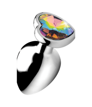 XR Brands Rainbow Prism - Heart Butt Plug - Large