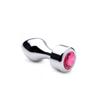 XR Brands Pink Gemstone - Weighted Base Aluminum Plug - Large