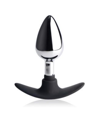 XR Brands Dark Invader - Metal and Silicone Anal Plug - Medium