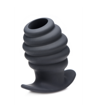 XR Brands Hive Ass Tunnel - Silicone Ribbed Hollow Anal Plug - Large