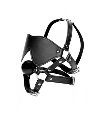 XR Brands Eye Mask Harness with Ball Gag