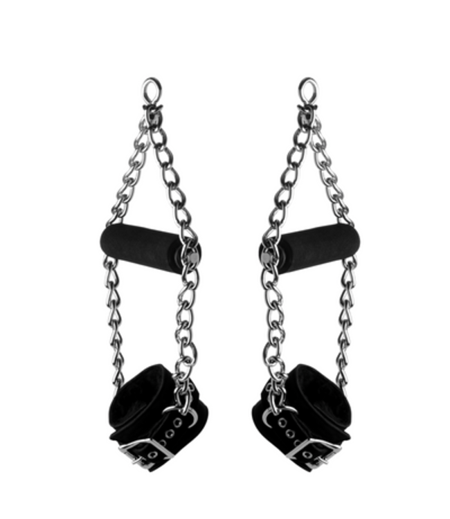 Fur Lined Nubuck Leather Suspension Cuffs with Grip