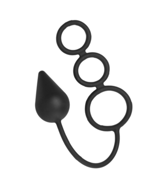 XR Brands Triple Threat - Silicone Cock Ring with Anal Plug