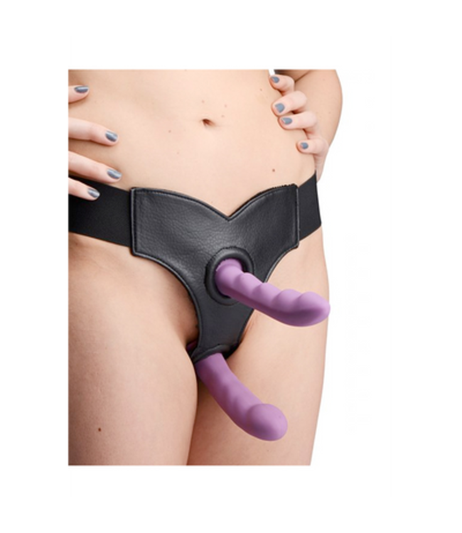 Crave - Double Penetration Imitation Leather Strap-On