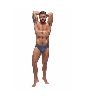 Male Power Enhancer Thong - S/M - Antique Blue