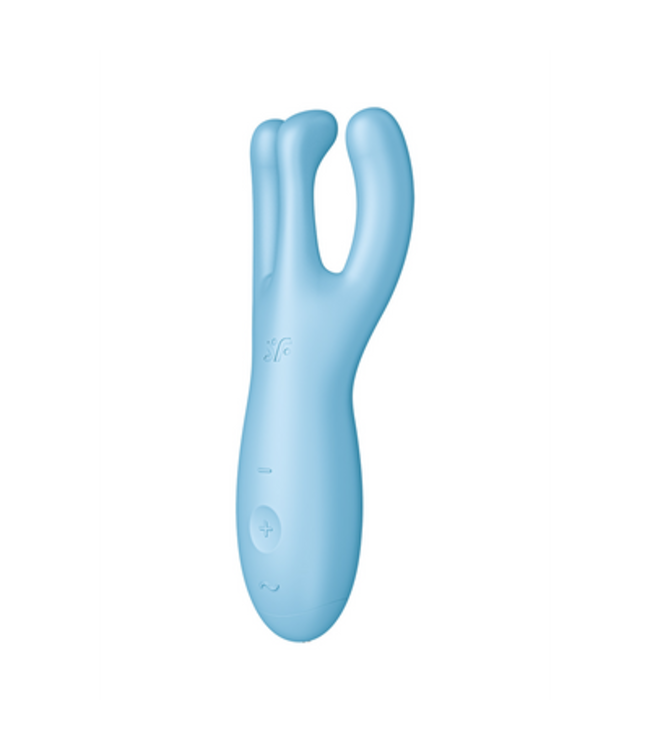 Threesome 4Plus - Lay-on Vibrator with App - Blue