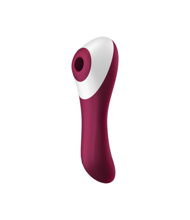 Dual Crush - Insertable Double Air Pulse Vibrator - Wine Red