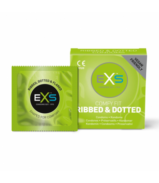 EXS EXS Ribbed Dotted and Flared - Condoms - 3 Pieces