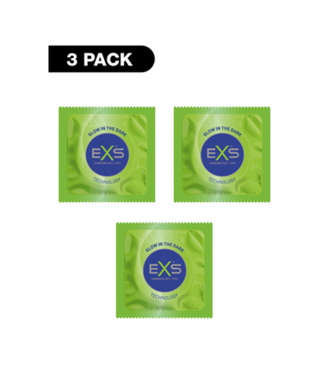 EXS Glow - Condoms - 3 Pieces