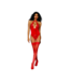 Dreamgirl Women's Stretch Lace and Stretch Velvet Garter Teddy - One Size - Red