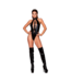 Dreamgirl Faux Halter Teddy with Flogger - One Size - Black