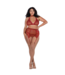 Dreamgirl Fishnet and Lace 4 Piece Set - Plus Size