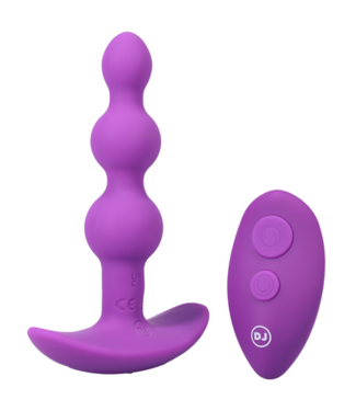 Doc Johnson Beaded Vibe - Silicone Anal Plug with Remote Control