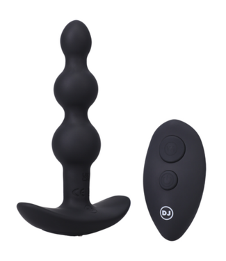 Doc Johnson Beaded Vibe - Silicone Anal Plug with Remote Control