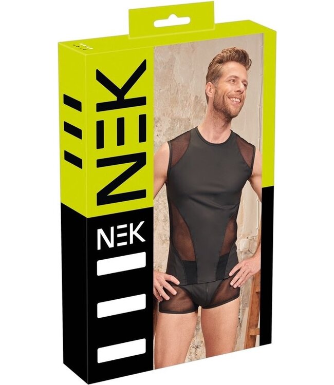 NEK - Leather Look Men's Top - Black