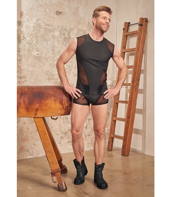 NEK - Leather Look Men's Top - Black