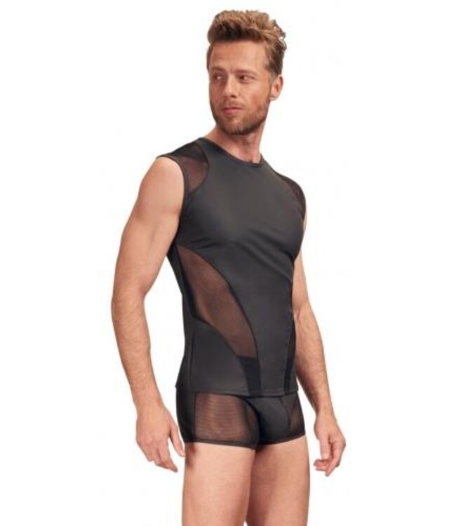 NEK - Leather Look Men's Top - Black