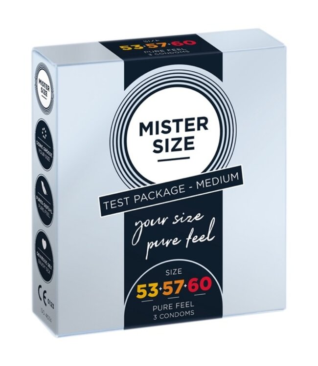 Mister Size - Test Box Condom Size 53-57-60 (M/L/XL) 3 condoms