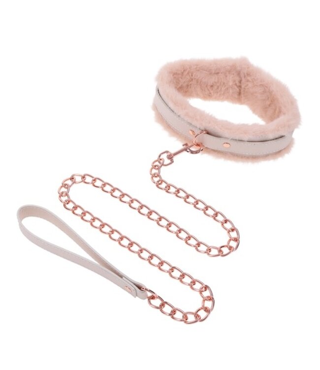 Sportsheets - S&M Peaches ‘n CreaMe Fur Collar & Leash Cream