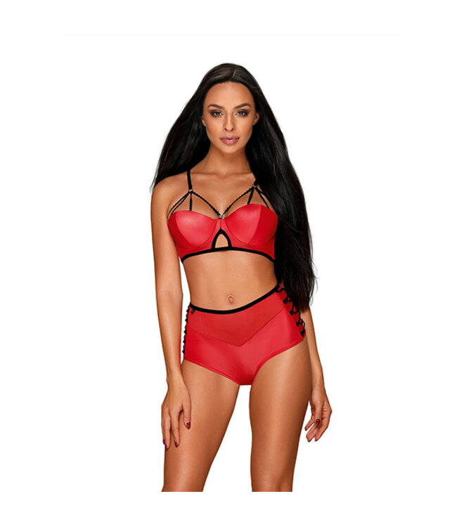 Obsessive - Leatheria 2-pcs set red S/M